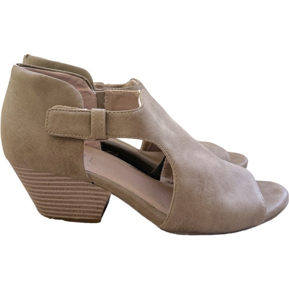 Soul Naturalizer PeepToe Heeled Sandal Booties Womens Size 8.5 Tan Brown - Picture 1 of 8